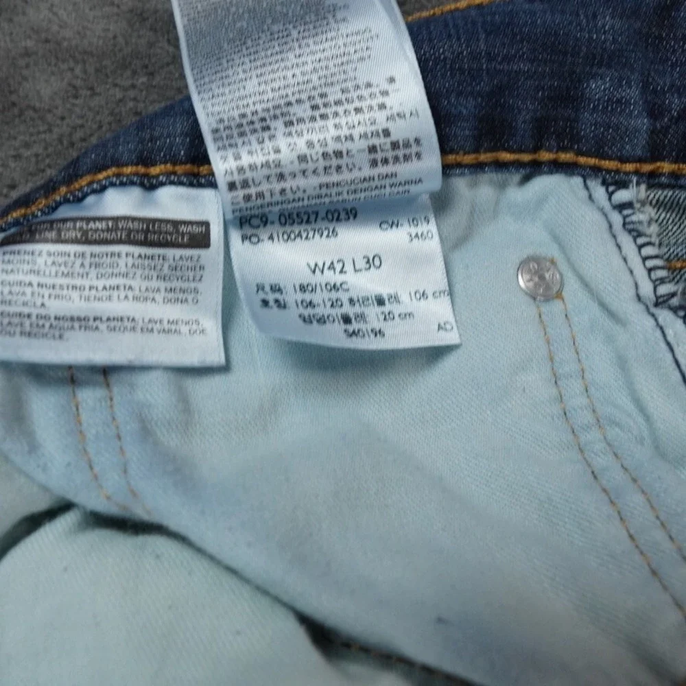 Levis 527 Jeans Mens 42x30 Blue‎ Medium Wash Bootcut Denim Cowboy Baggy Fading